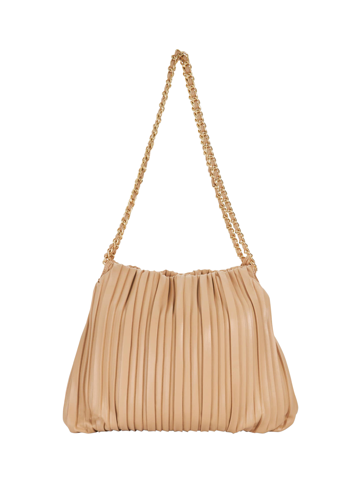 Product image 3 of 5, which shows Dune London Dominic Pleated Shoulder Bag, Natural Nude