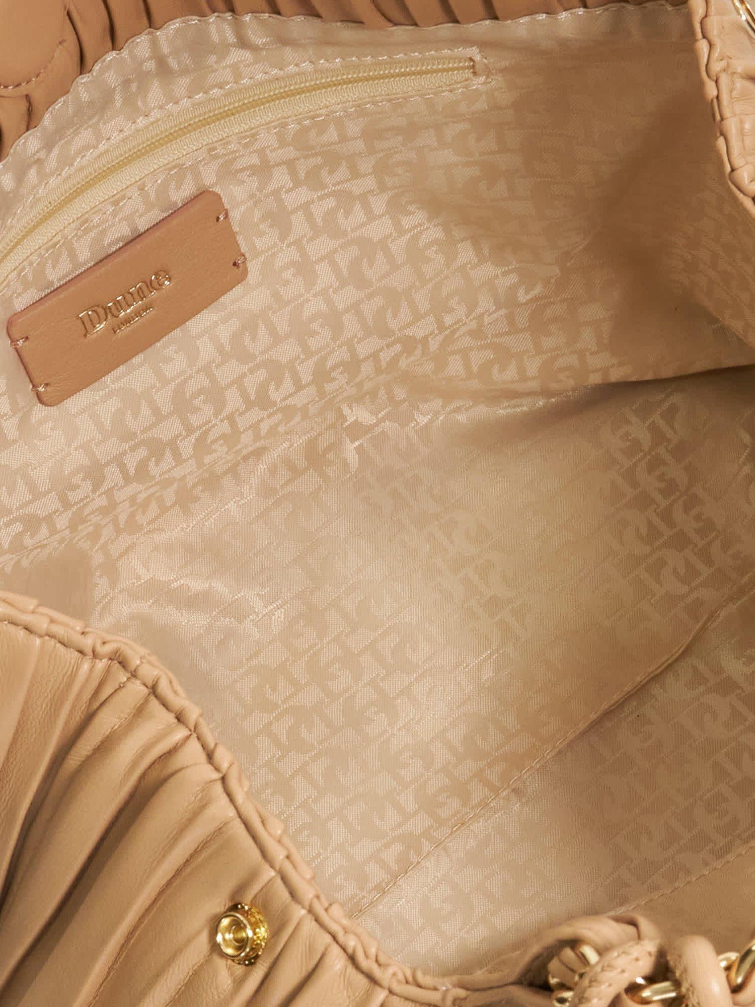 Product image 4 of 5, which shows Dune London Dominic Pleated Shoulder Bag, Natural Nude