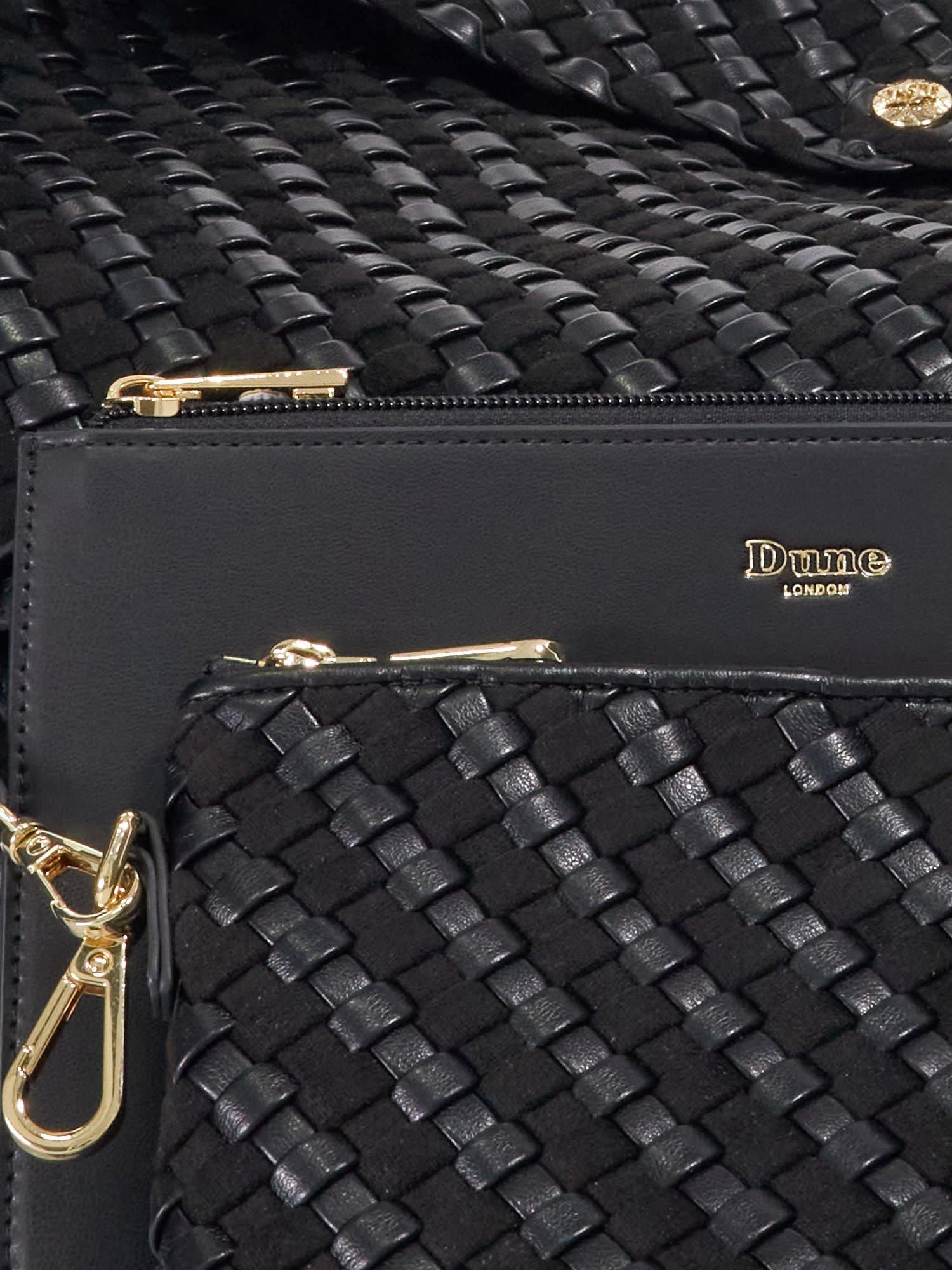 Product image 5 of 5, which shows Dune London Deliberate XL Woven Shoulder Bag, Black