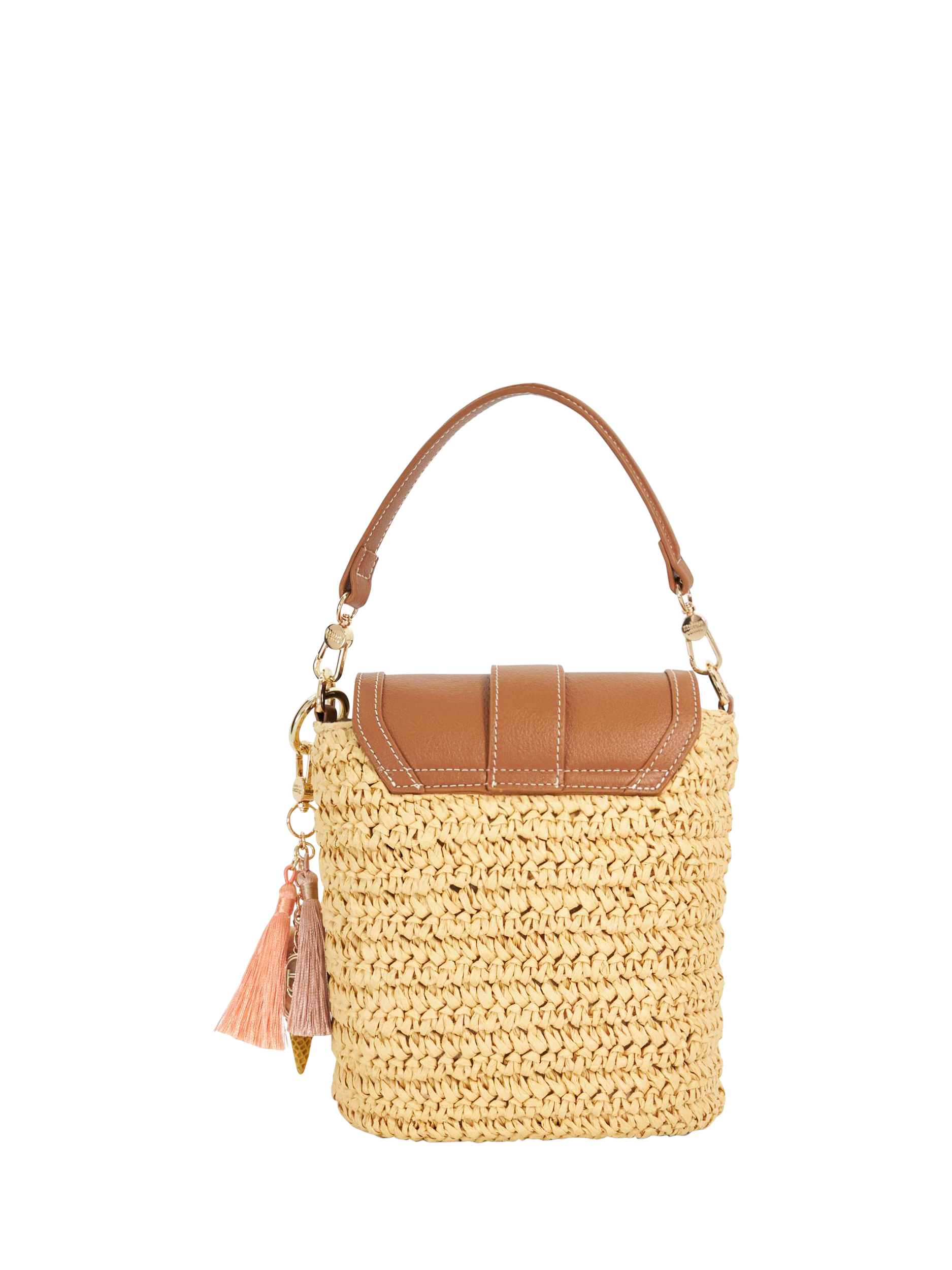 Product image 3 of 5, which shows Dune London Dimple Raffia Crossbody Bag, Natural Natural