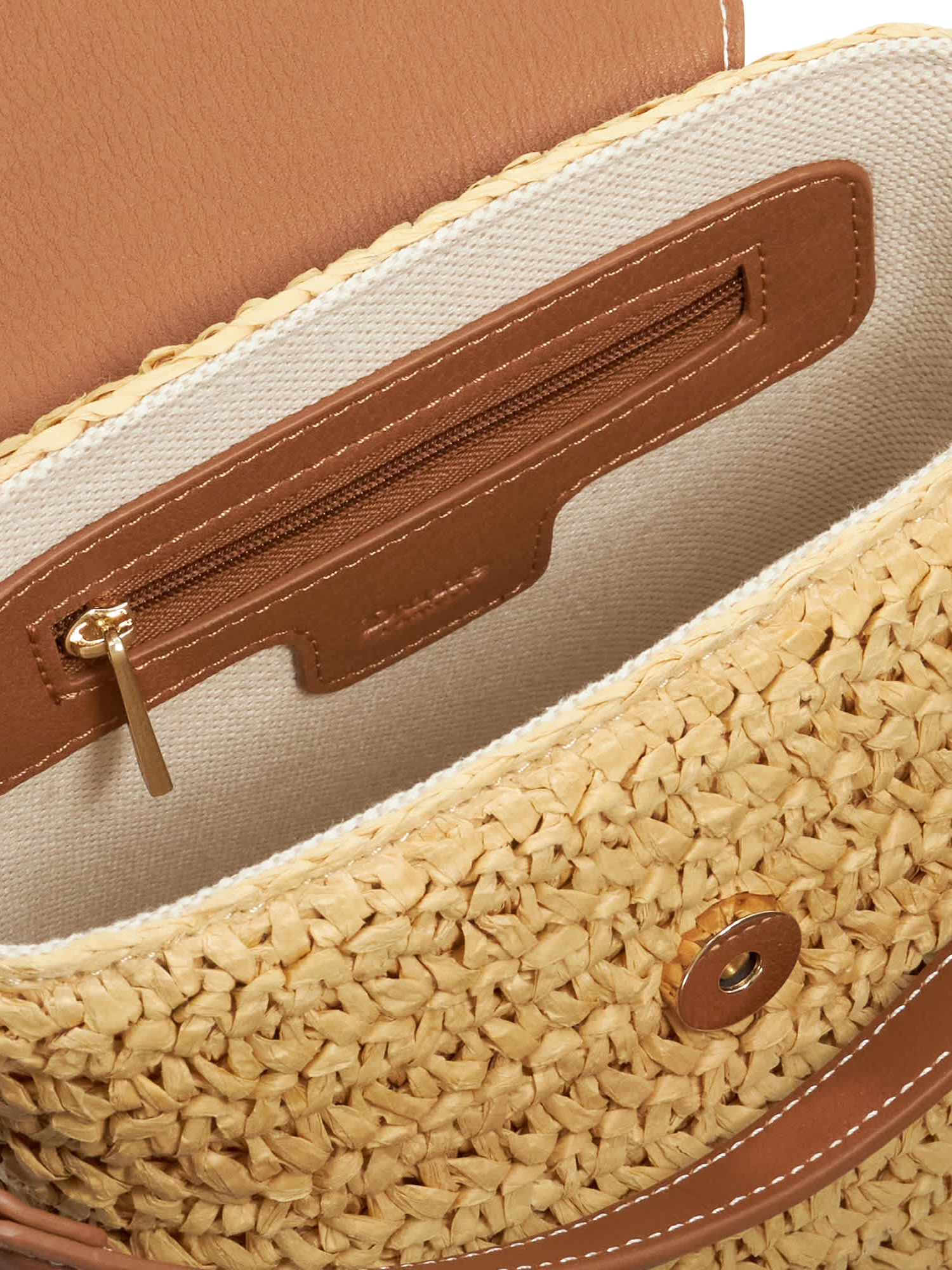 Product image 4 of 5, which shows Dune London Dimple Raffia Crossbody Bag, Natural Natural