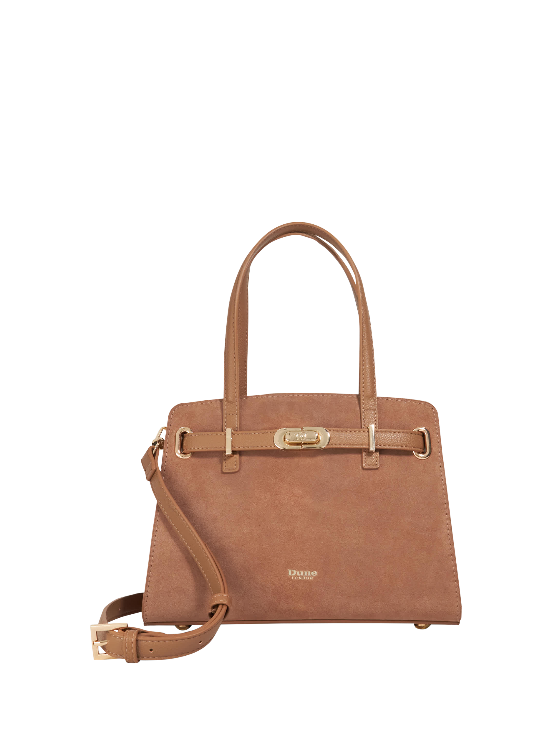 Product image 1 of 5, which shows Dune London Dinidefine Leather Grab Bag, Camel
