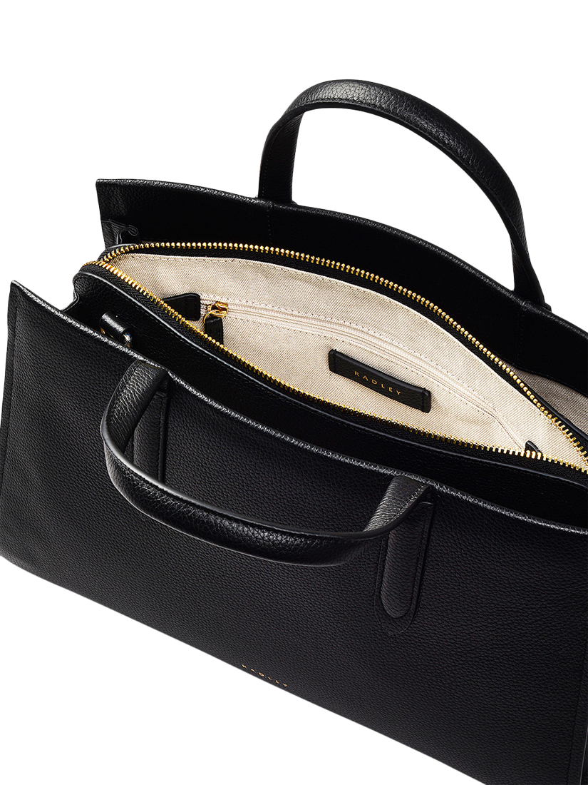 Product image 3 of 6, which shows Radley Arlington Court Leather Medium Zip Around Grab Bag, Black
