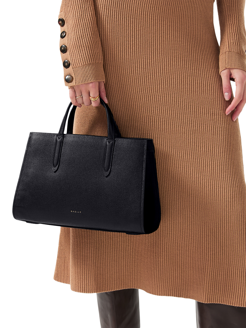 Product image 6 of 6, which shows Radley Arlington Court Leather Medium Zip Around Grab Bag, Black