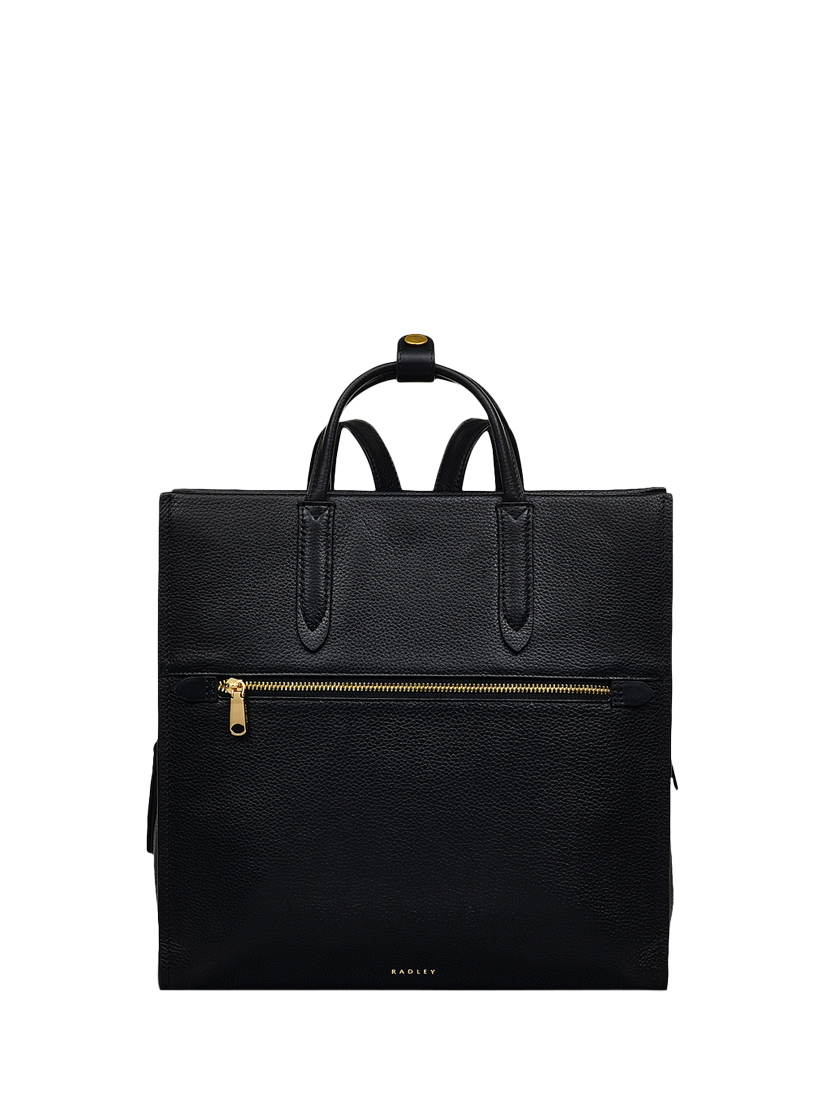 Product image 1 of 4, which shows Radley Arlington Court Leather Medium Zip Around Backpack, Black