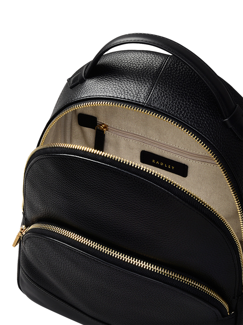 Product image 3 of 5, which shows Radley Dallington Leather Medium Zip Around Backpack, Black