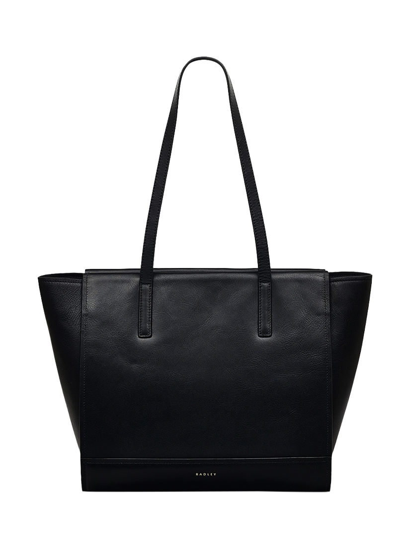 Product image 1 of 4, which shows Radley Drapers Road Leather Large Open Tote Bag, Black