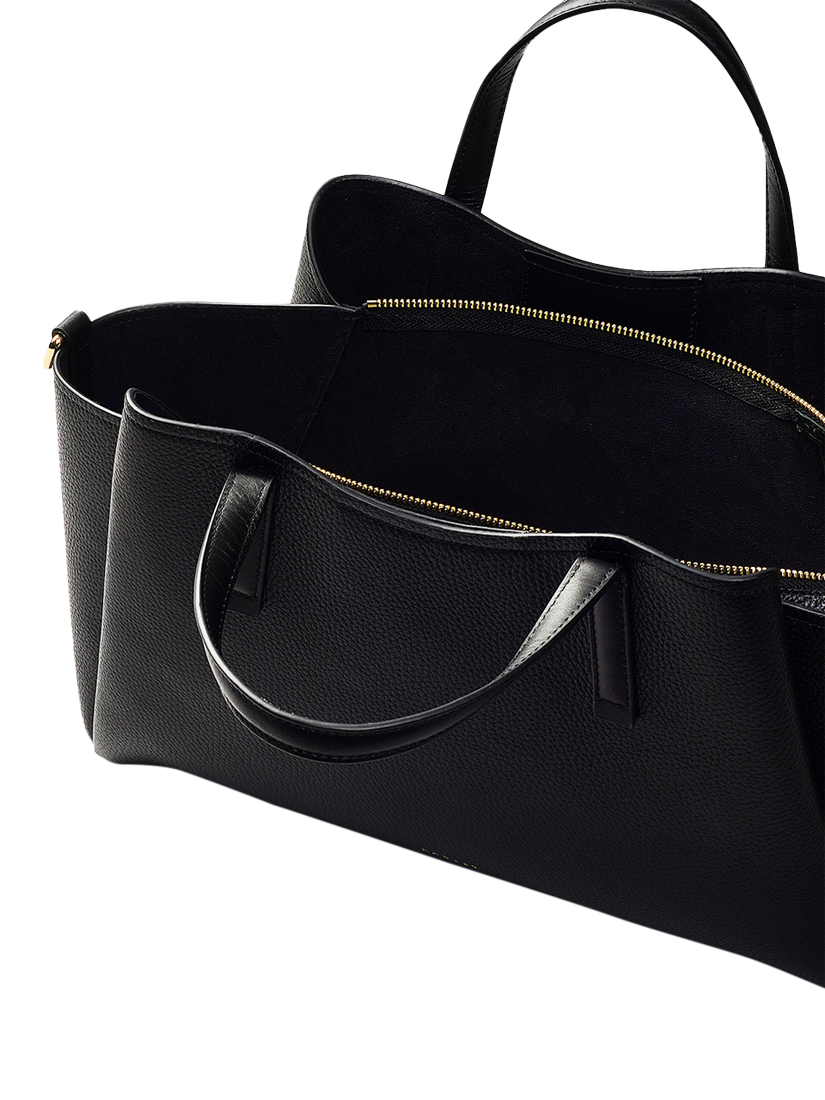 Product image 3 of 4, which shows Radley Blake Gardens Leather Large Zip Top Grab Bag, Black