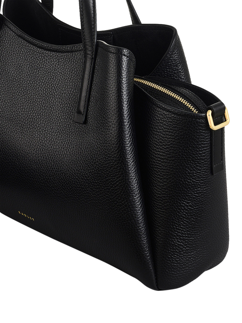 Product image 4 of 4, which shows Radley Blake Gardens Leather Large Zip Top Grab Bag, Black