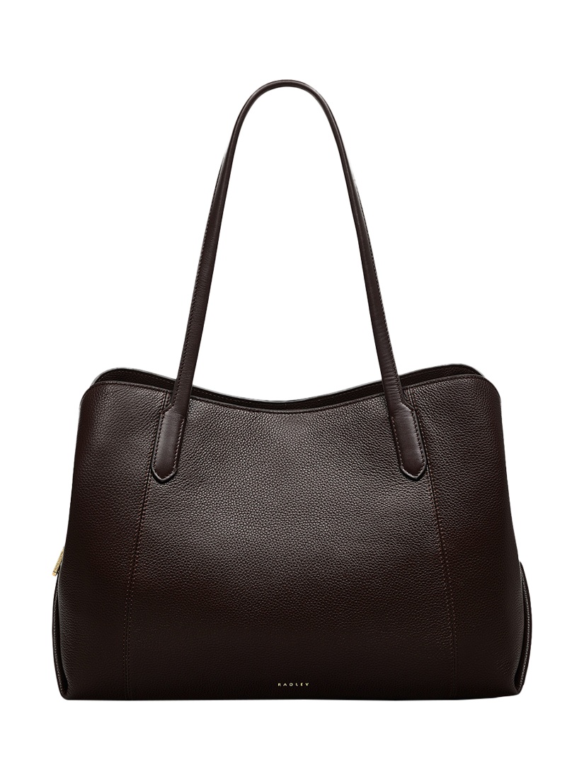 Product image 1 of 4, which shows Radley Provence Avenue Leather Medium Zip Around Shoulder Bag, Dark Oak