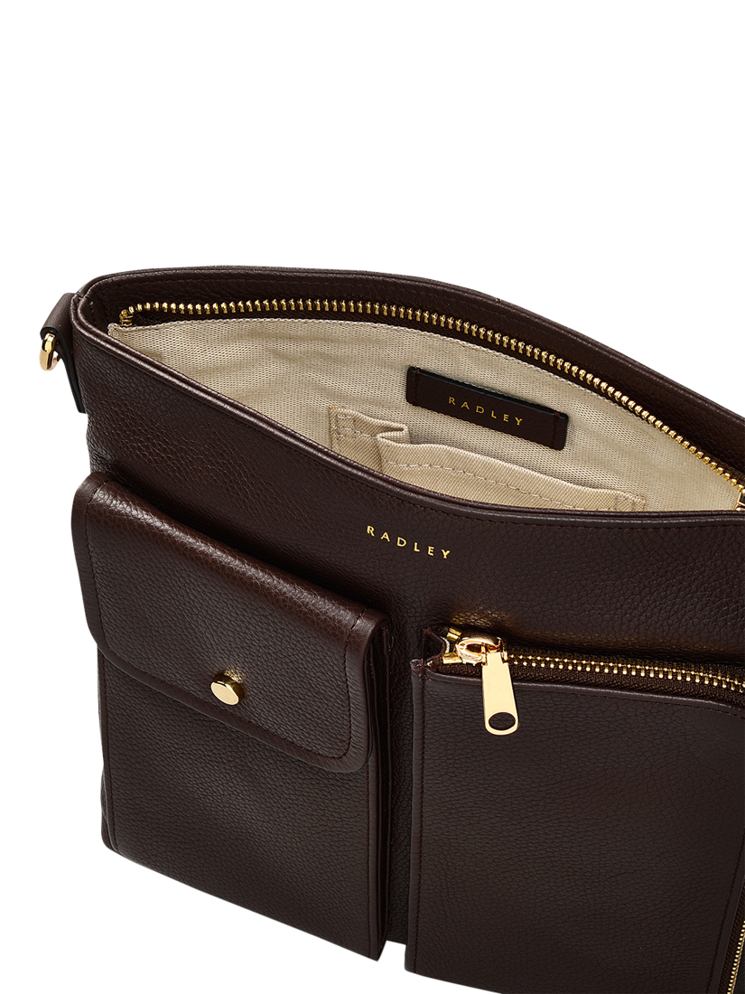 Product image 3 of 4, which shows Radley Selby Crescent Grained Leather Bag, Dark Oak