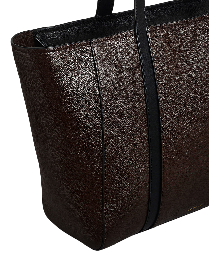 Product image 4 of 4, which shows Radley Knightsbridge Road Leather Large Zip Top Tote Bag, Dark Oak