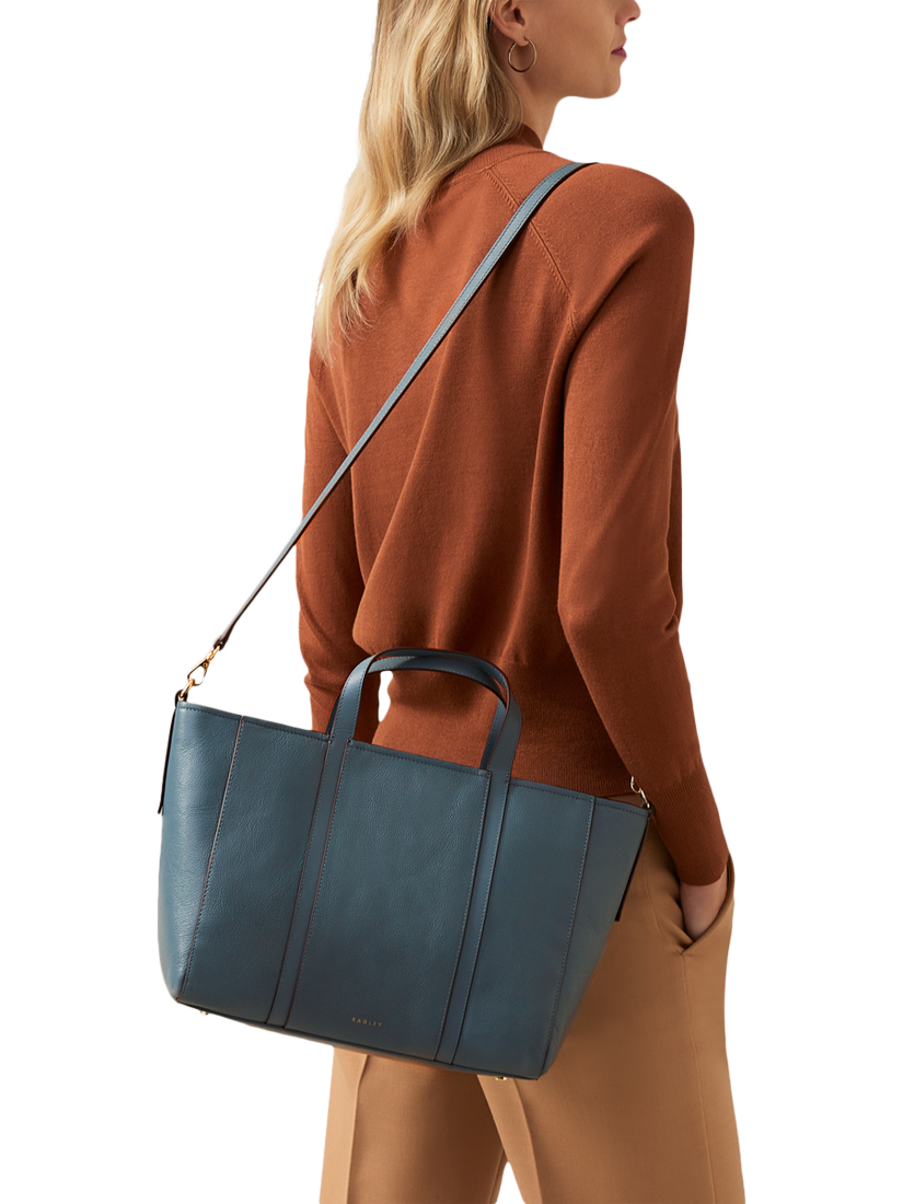 Product image 5 of 6, which shows Radley Knightsbridge Road Leather Large Zip Top Grab Bag, Uniform
