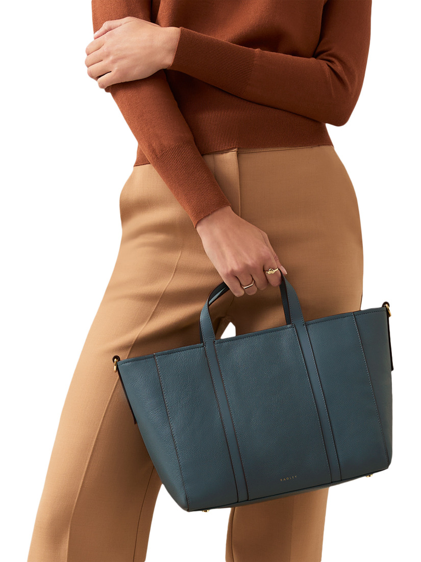 Product image 6 of 6, which shows Radley Knightsbridge Road Leather Large Zip Top Grab Bag, Uniform