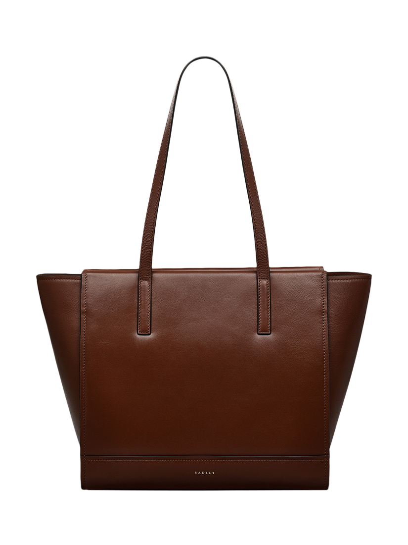 Product image 1 of 4, which shows Radley Drapers Road Leather Large Open Tote Bag, Walnut