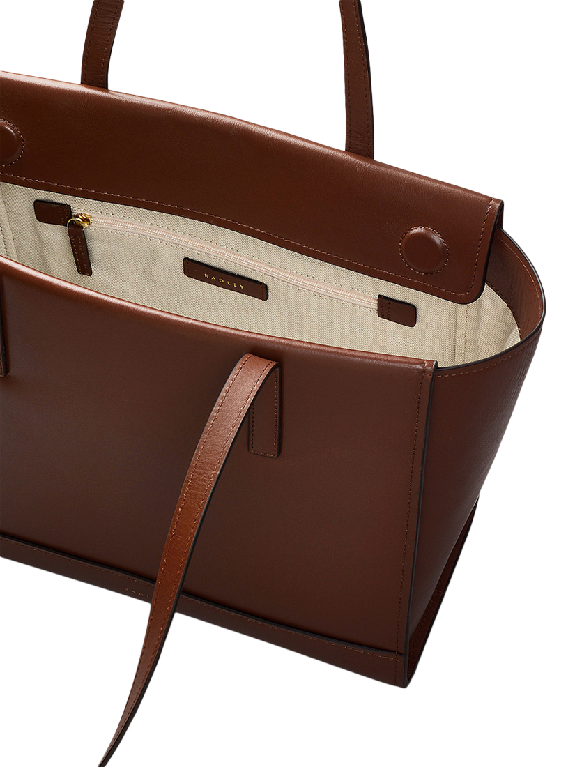 Product image 3 of 4, which shows Radley Drapers Road Leather Large Open Tote Bag, Walnut
