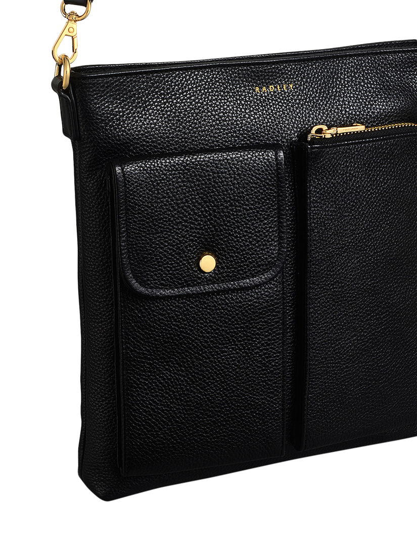 Product image 4 of 4, which shows Radley Selby Crescent Grained Leather Bag, Black