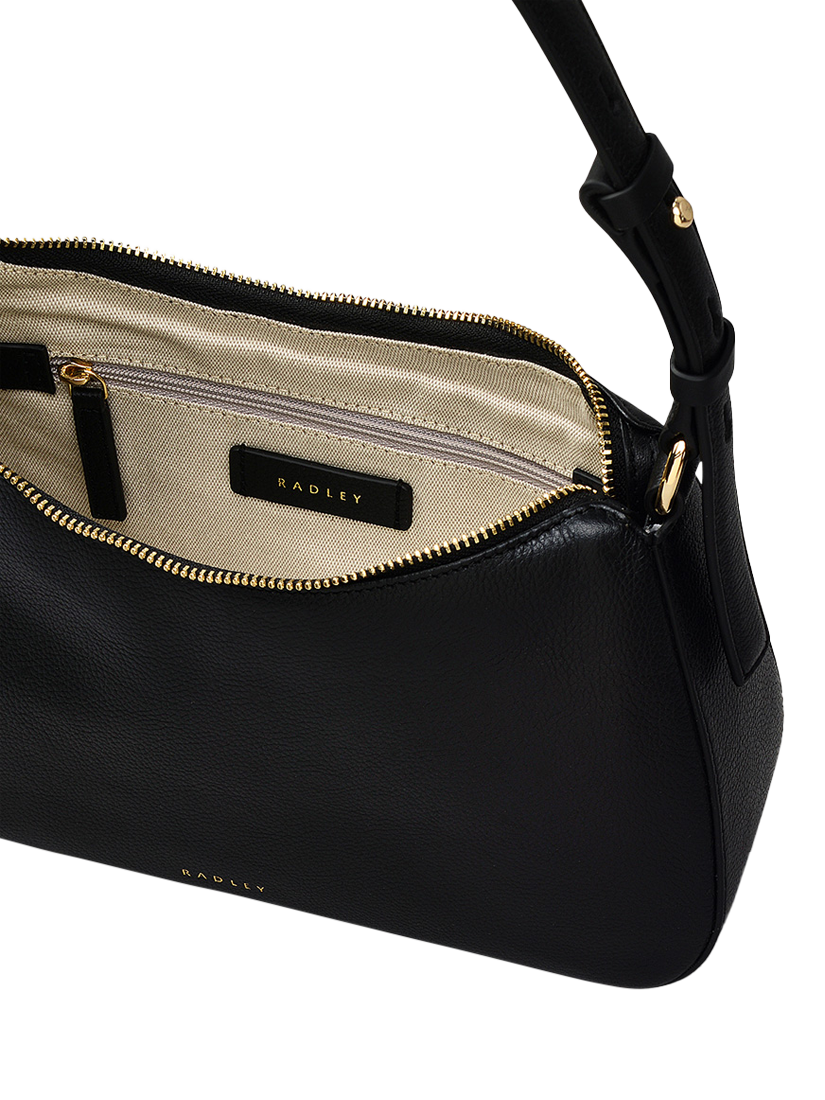 Product image 3 of 4, which shows Radley Embankment Way Leather Samll Zip Top Shoulder Bag, Black