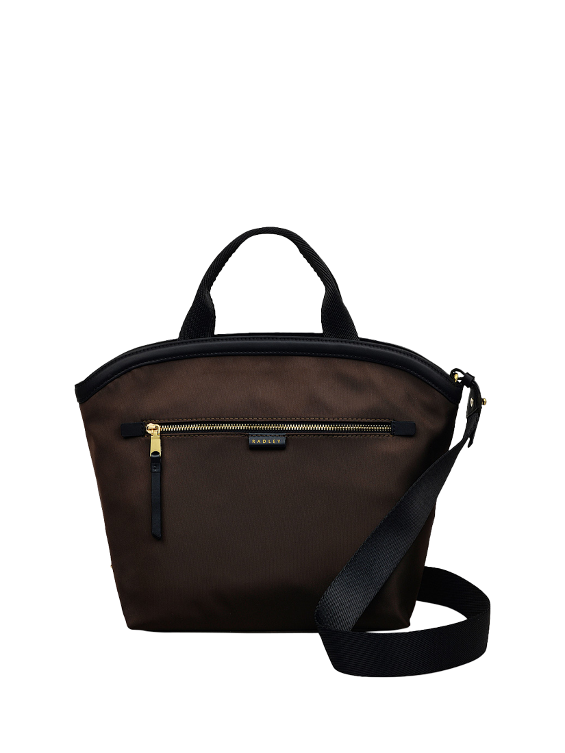 Product image 1 of 6, which shows Radley Aldwych Mews Medium Zip Top Grab Bag, Dark Oak