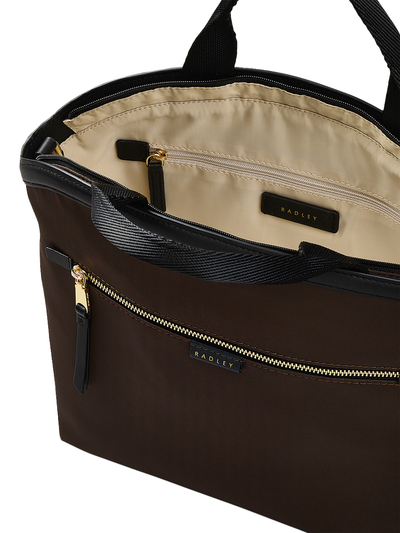 Product image 3 of 6, which shows Radley Aldwych Mews Medium Zip Top Grab Bag, Dark Oak