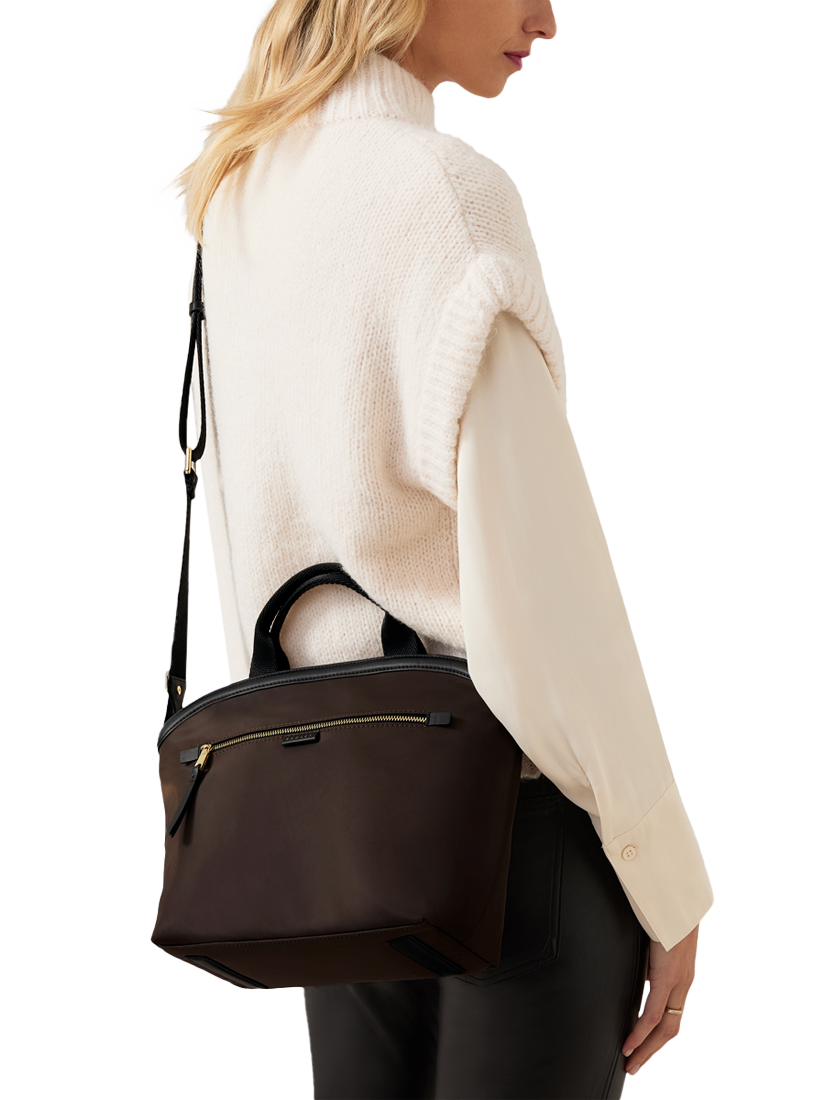 Product image 5 of 6, which shows Radley Aldwych Mews Medium Zip Top Grab Bag, Dark Oak