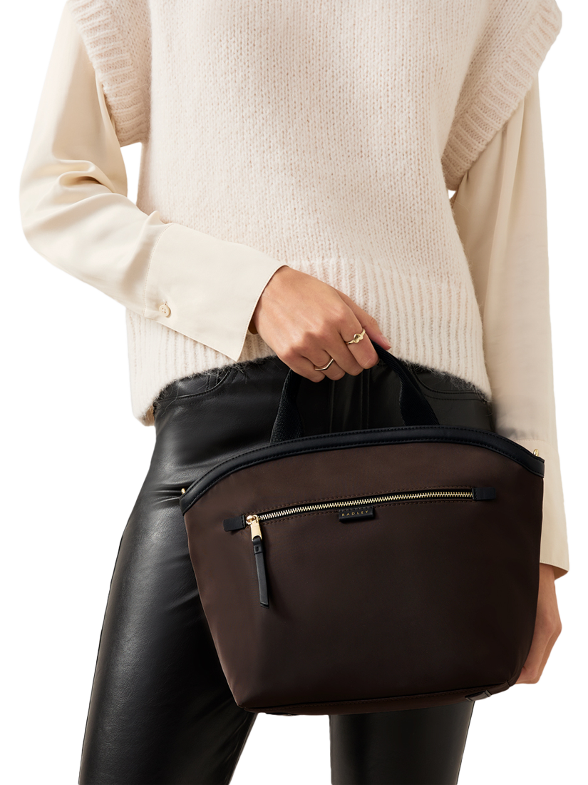 Product image 6 of 6, which shows Radley Aldwych Mews Medium Zip Top Grab Bag, Dark Oak