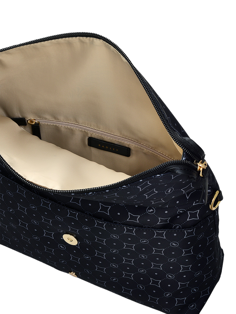 Product image 3 of 5, which shows Radley Columbia Road Flapover Cross Body Bag, Black/White