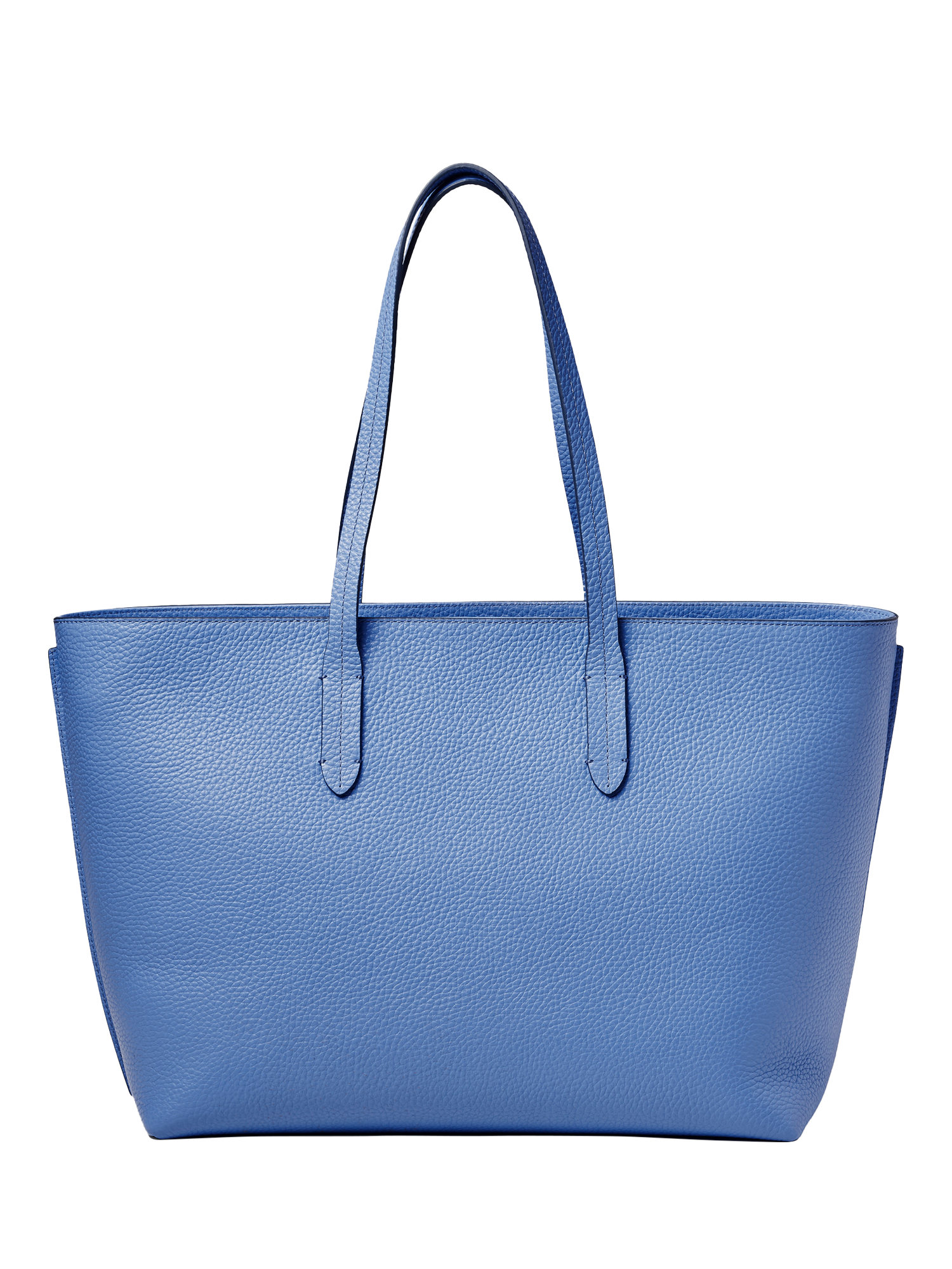 Product image 2 of 4, which shows Aspinal of London Zipped East West Leather Tote Bag, Capri Blue