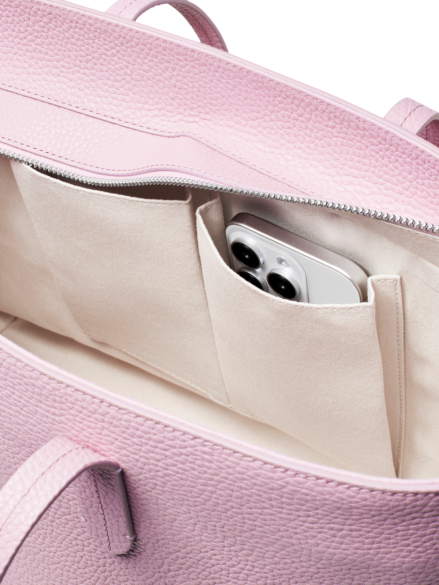 Product image 7 of 7, which shows Aspinal of London East West Tote 2 Leather Bag, Lilac
