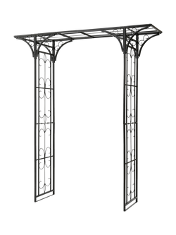 VegTrug Osaka Metal Garden Arch, Black, Black