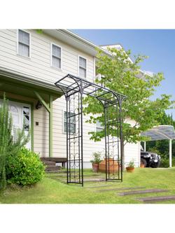 VegTrug Osaka Metal Garden Arch, Black - view 2, Black