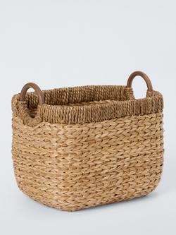 John Lewis Bulrush Storage Basket with Handles, Natural, Natural