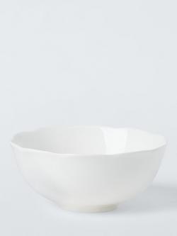 John Lewis Fleur Scalloped Fine China Cereal Bowl, 15cm, White, White