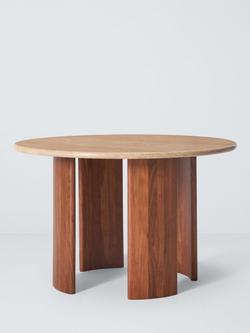 John Lewis Adina Travertine Top 4 Seater Dining Table, Walnut, Walnut