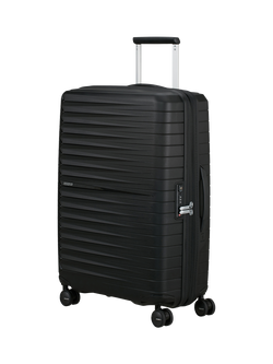American Tourister Fastforward 68cm Expandable 4-Wheel Medium Suitcase, 67/77L, Flash Black