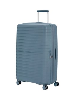 American Tourister Fastforward 78cm Expandable 4-Wheel Suitcase, 108/118L, Steel Blue