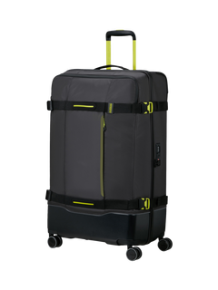 American Tourister Urban Track Coated Edition 4-Wheel Spinner 79cm Large Suitcase, 106L, Black/Lime