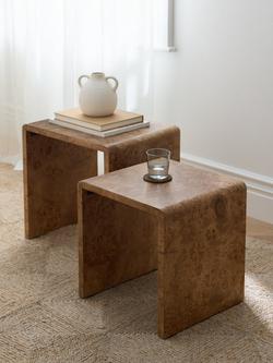 John Lewis Burl Nest of 2 Tables - view 2, Walnut