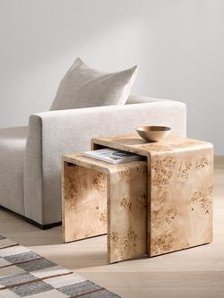 John Lewis Burl Nest of 2 Tables - view 2, Natural