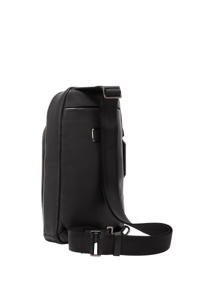 TUMI Gregory Leather Sling Bag, 12.5L, Black Bombe - view 2, Black Bombe