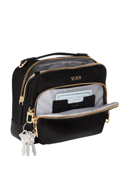 TUMI Teghan Crossbody Bag, 4L, Black/Gold - view 2, Black/Gold