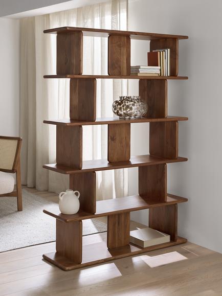 John Lewis Adina Shelving Unit, Walnut - view 2, Walnut