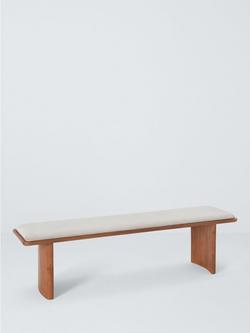 John Lewis Akola Dining Bench with Seat Pad, Natural, Natural