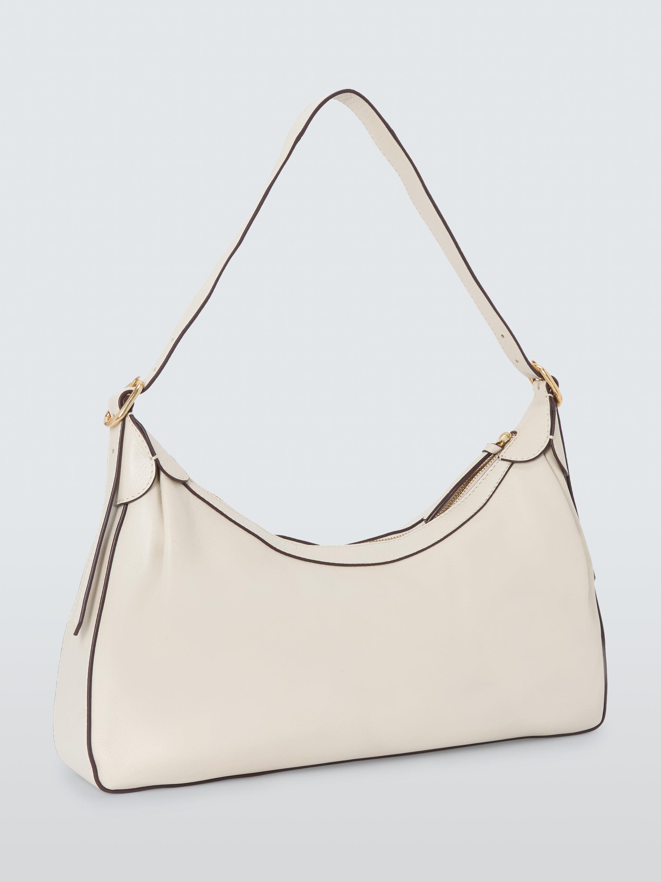 Product image 3 of 6, which shows John Lewis Leather Relaxed Hobo Shoulder Bag, Jet Stream
