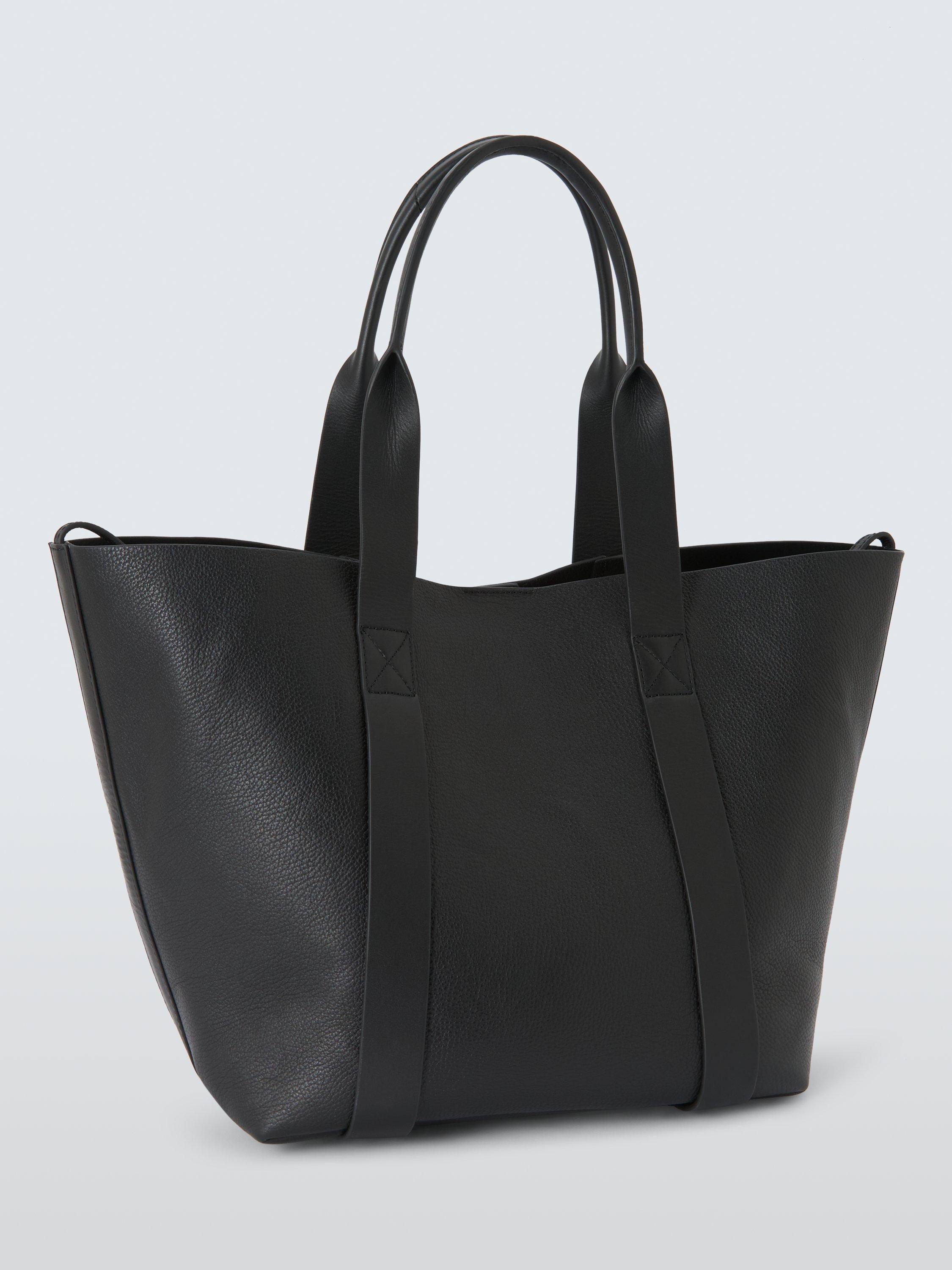 Product image 3 of 6, which shows John Lewis Luxe Leather Tote Bag, Black