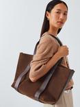 John Lewis Luxe Tote Bag, Chocolate Suede