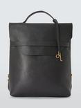 John Lewis Leather Minimal Backpack, Black