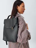 John Lewis Leather Minimal Backpack, Black