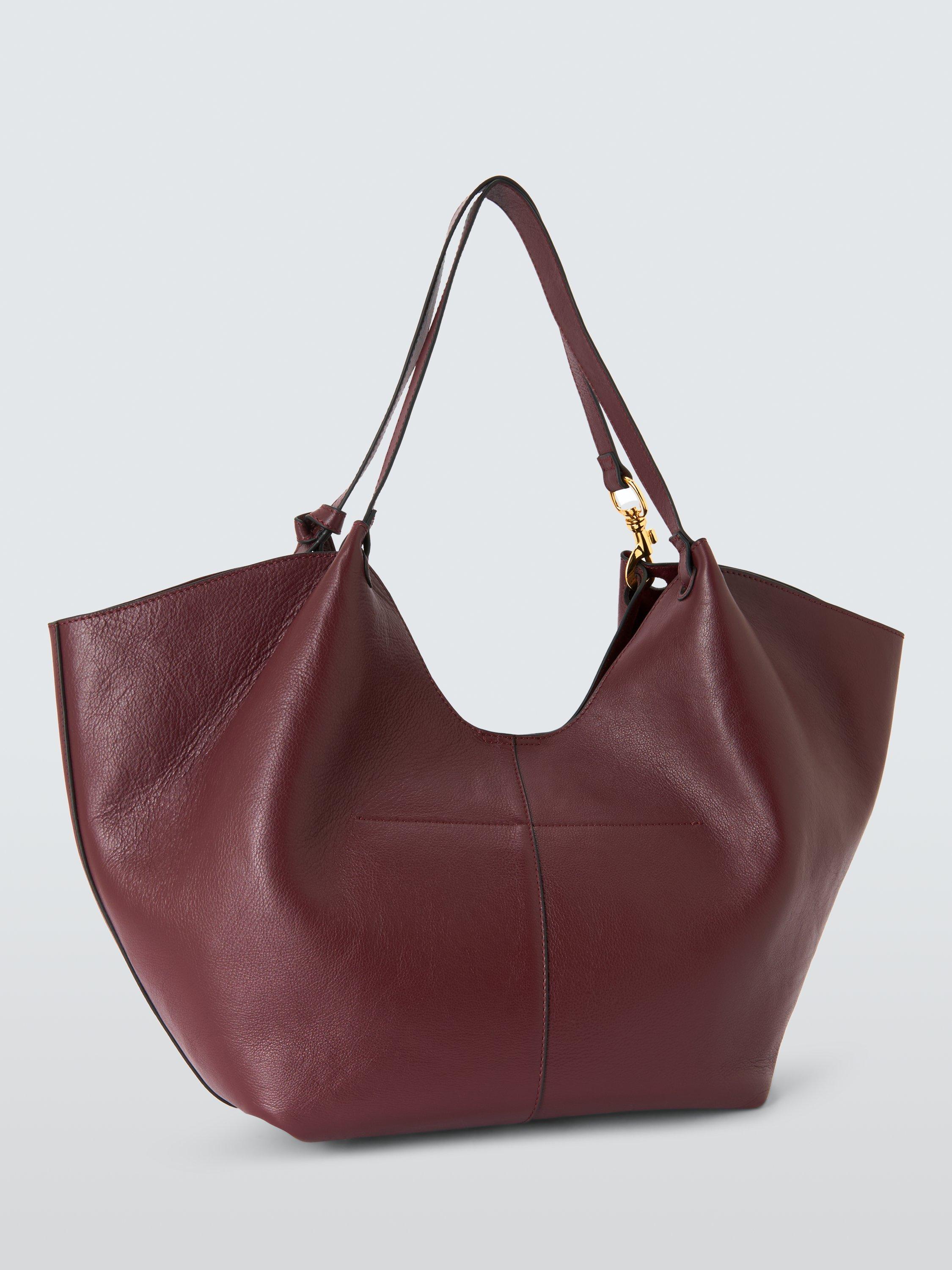 Product image 3 of 6, which shows John Lewis Oversized Leather Tote Bag, Burgundy