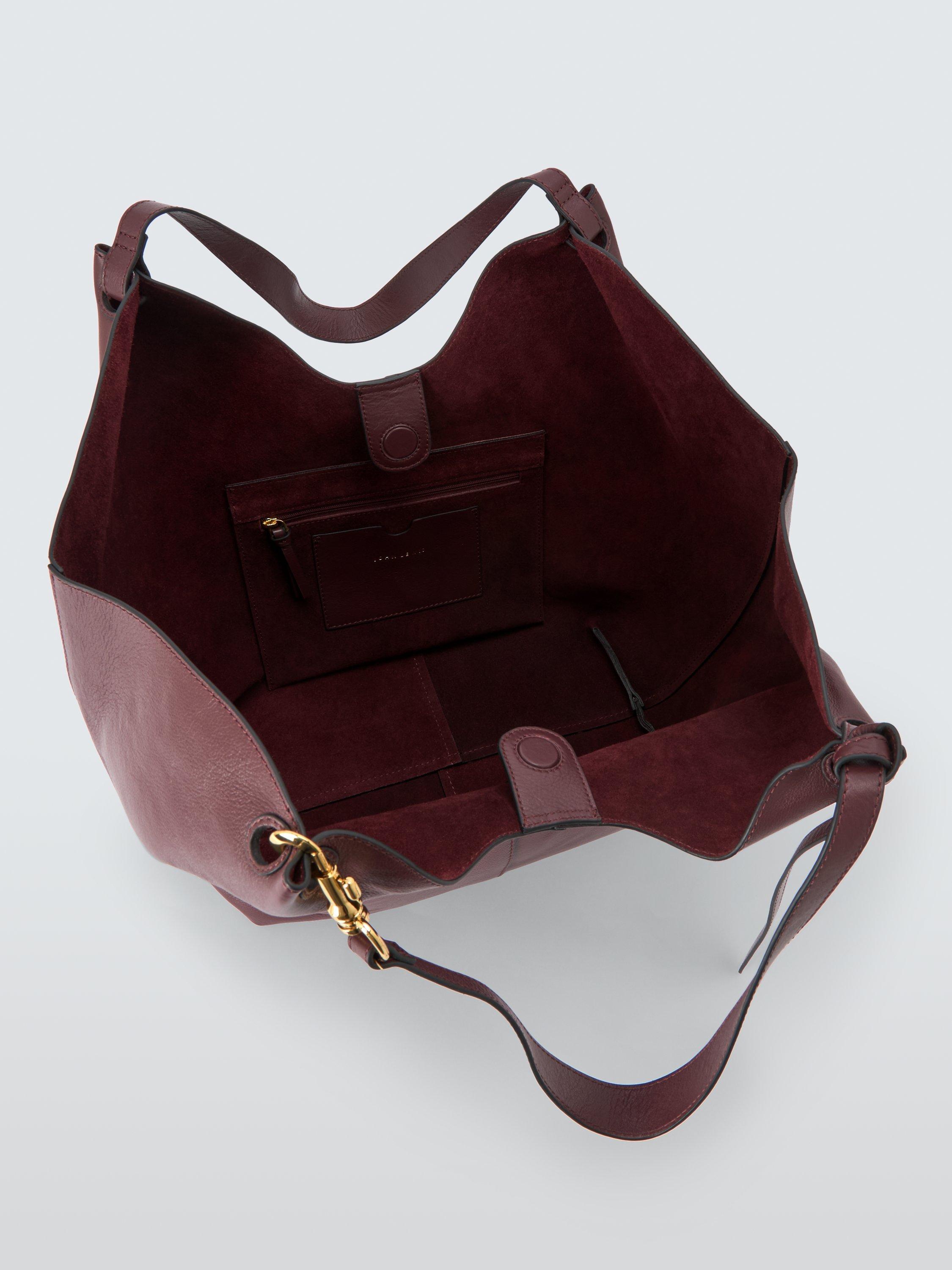 Product image 4 of 6, which shows John Lewis Oversized Leather Tote Bag, Burgundy